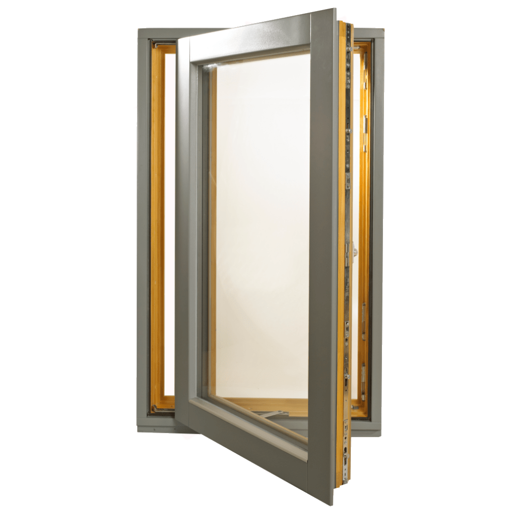 Outward opening casement triple glazed timber windows