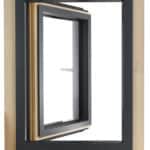PERFORMANCE ULTRA triple glazed timber alu clad window with narrow installed sightlines with the timber frame designed to be wrapped within external wall insulation